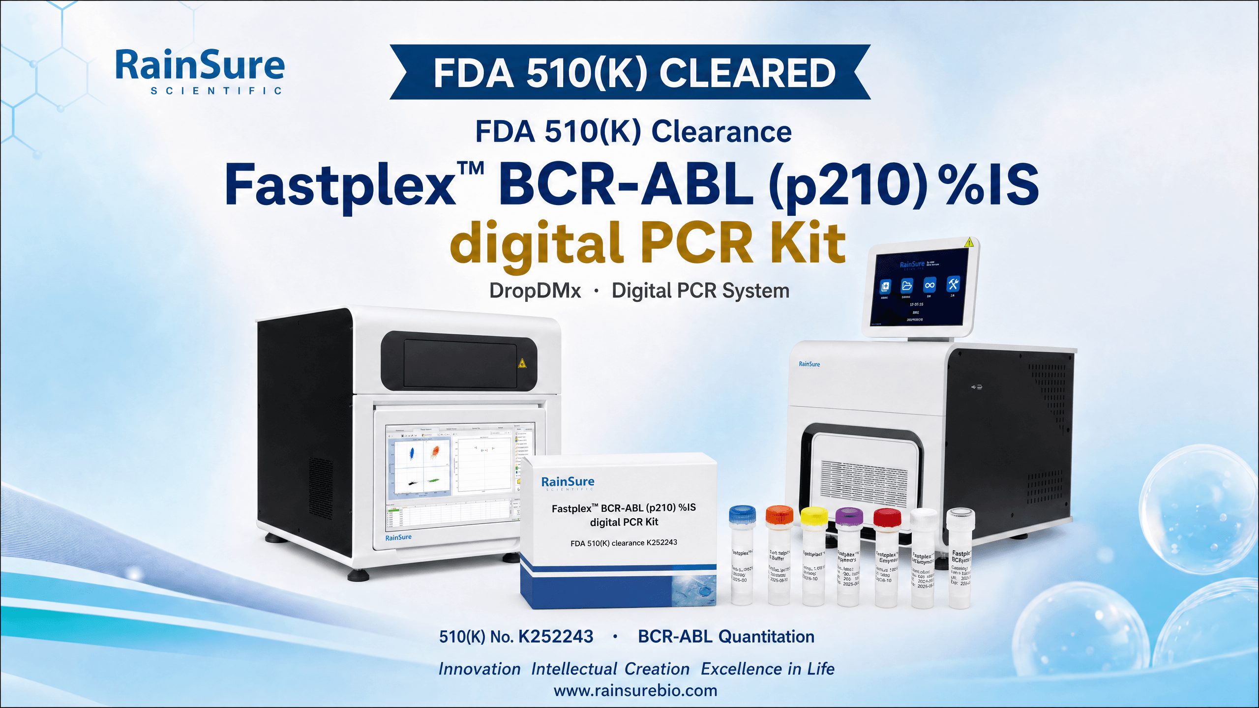 Fastplex™ BCR-ABL (p210) %IS digital PCR Kit - FDA 510(K) cleared